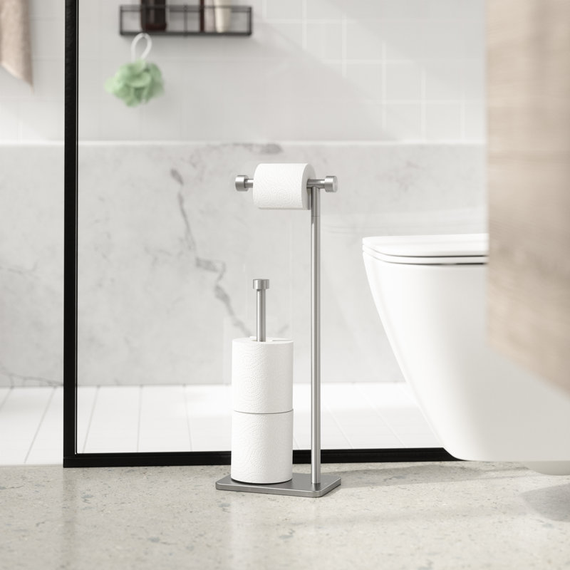 Porte-papier hygiénique sur pied Cappa PTH, Argent argent