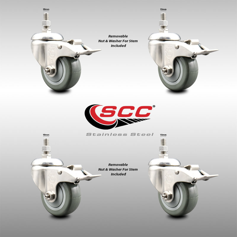 Polyurethane Casters, Gray