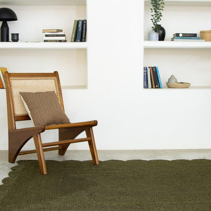 Venus Jute Rug, 6' x 9', Olive