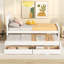 Lit plateforme simple avec lit gigogne et tiroirs, blanc