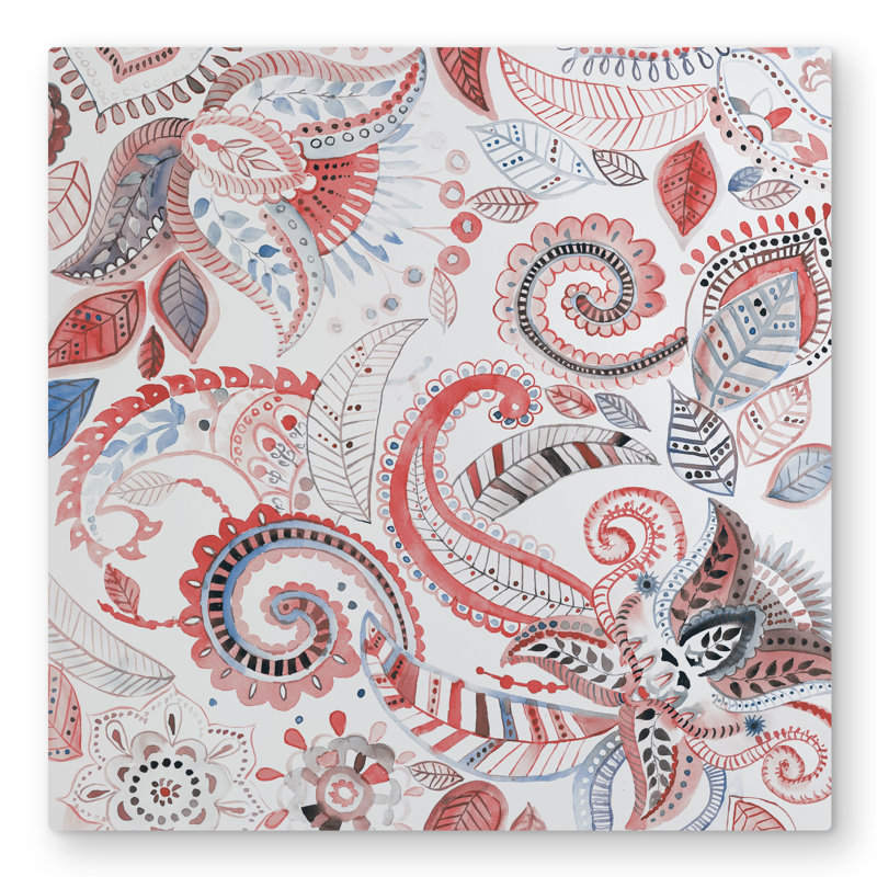Paisley Pattern Metal Print - Elegant Home Decor Accent