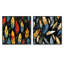 Tej - Ensemble de 2 collages carrés abstraits-101846598-101846599