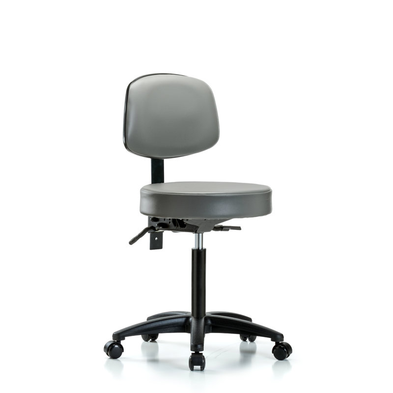 Chaise de travail Kuehne, Roulettes, gris, Non inclinable inclus