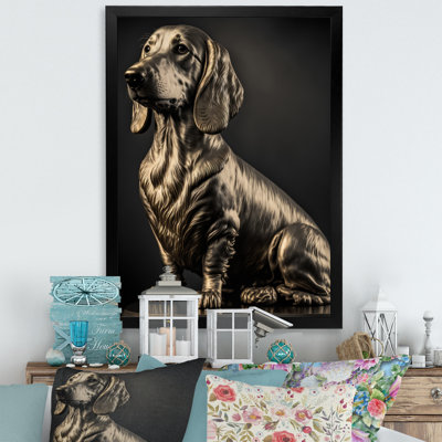 Portrait d'un teckel glam noir II - reproduction sur toile