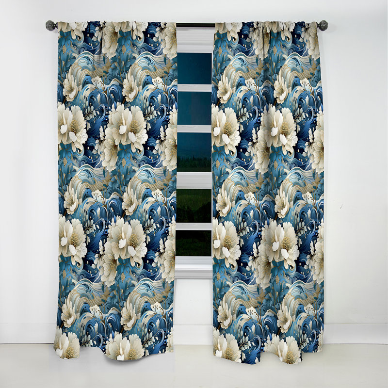 Motif cachemire II - motif floral cachemire Coastal Retreat, L 52 po x L 90 po