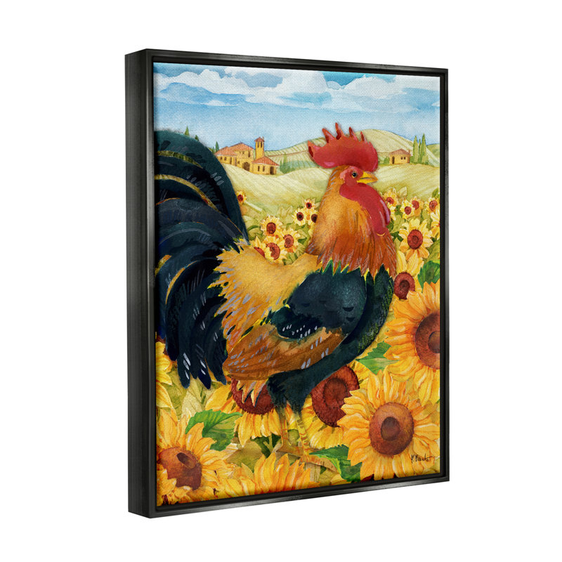 Stupell Industries, coq dans un champ de tournesols, estampe numérique de Paul Brent, H 14 po x l 11 po x P 1,5 po