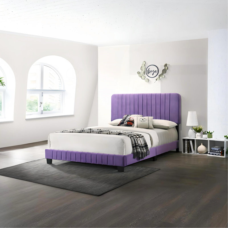 Lit double contemporain mauve contemporain, Lit double