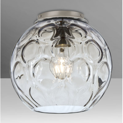 Plafonnier encastré d’extérieur 1 ampoule en nickel satin Bombay