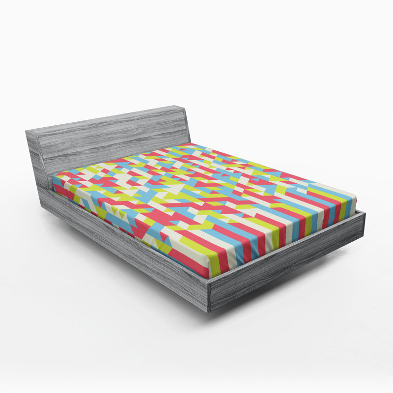 Microfiber Geometric Fitted Sheet, Full Fitted Sheet