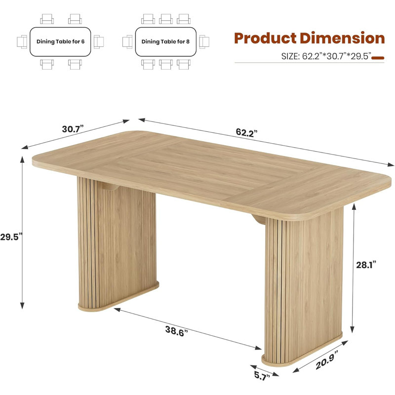 table, Natural Wood