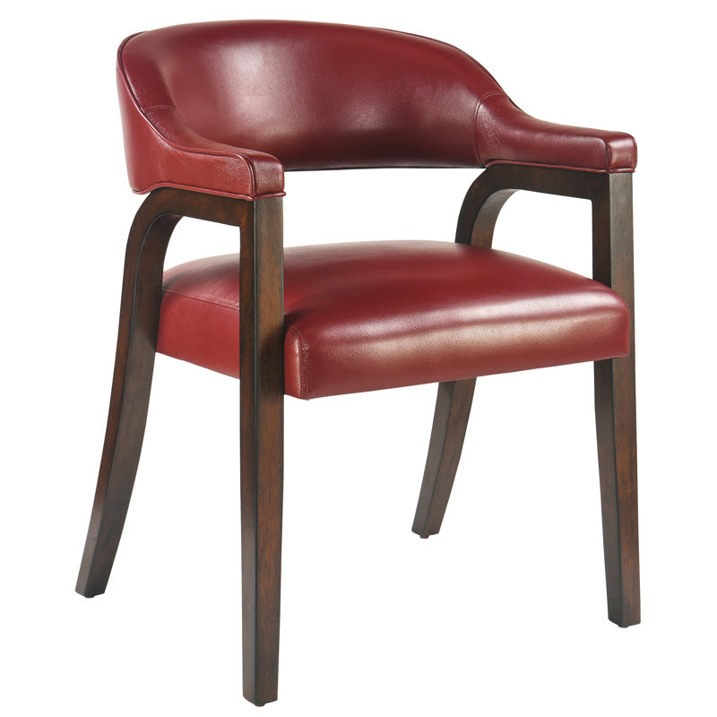 Color Arm Barrel Dining Chair, Red