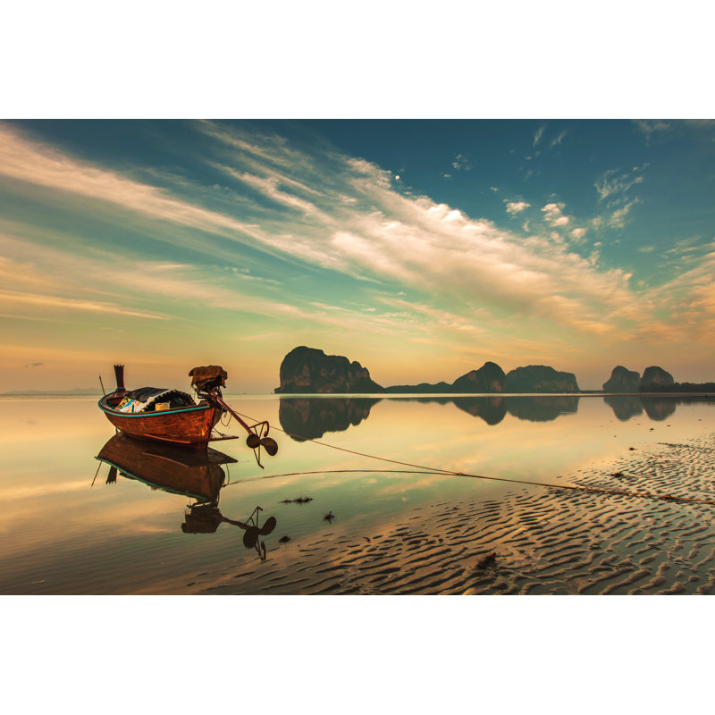 Long Tail Boat - Wrapped Canvas Print, 81cm H x 122cm W x 3.8cm D