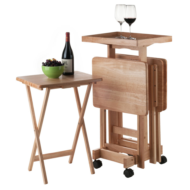 Ensemble de 6 tables-plateaux Palko, Naturel
