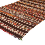Brown Wool Kilim Rug - 4'10" x 10'4"