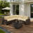 Vanarsdale 5 Piece All-Weather Rattan Sectional Set – Slanted Backrest & Coffee Table-1171754206
