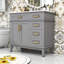 Meuble-lavabo simple autoportant contemporain avec rangement, lavabo en céramique et portes à fermeture douce Contemporary-1821027282