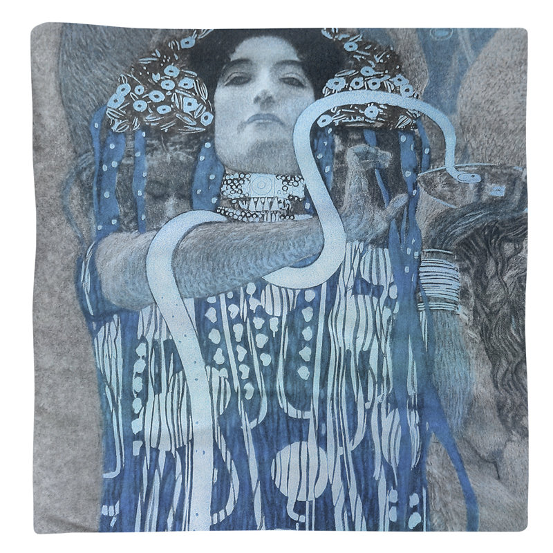 Gustav Klimt Cotton Square Napkin, Blue