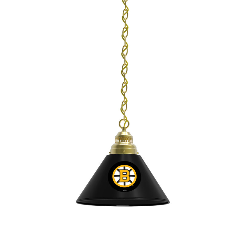 Luminaire suspendu conique 1 lumière NHL, Laiton, Boston Bruins