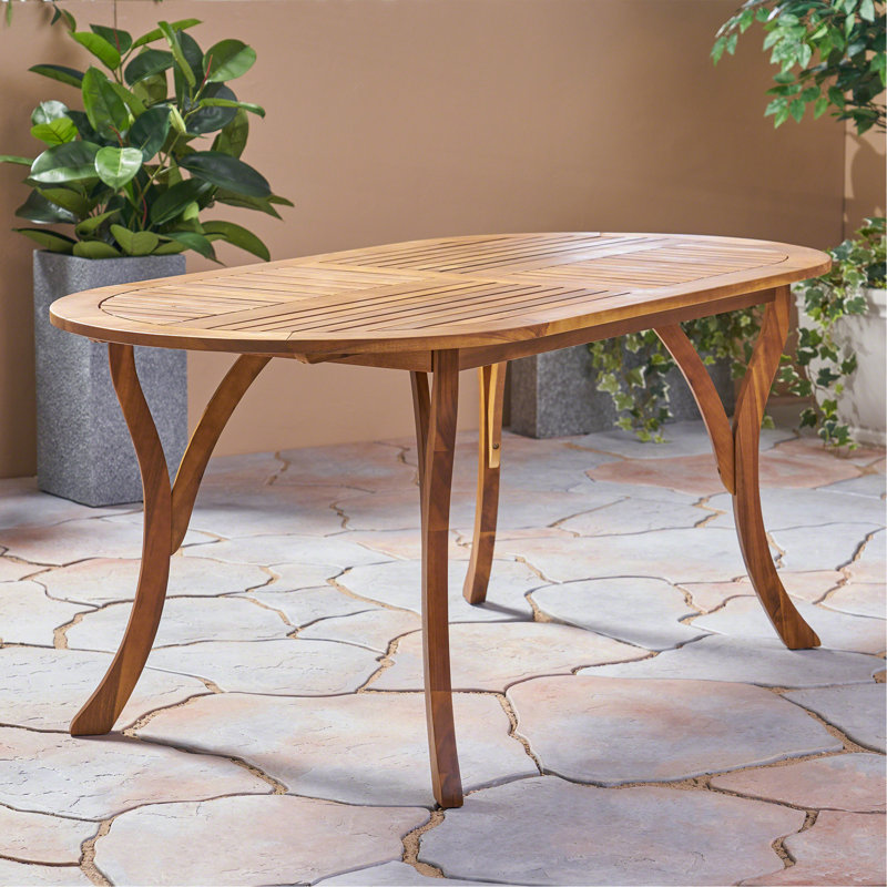 Table de salle à manger en bois d'acacia 70 ", Teck