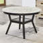 Ensemble de salle à manger 5 pièces Mella - Table ronde en faux marbre avec 4 chaises Parsons en velours bleu, finition espresso foncé-711761015