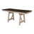 7pc Cottage Style Extendable Dining Table Set Chalk Gray Tow Tone Finish Upholstered Chair Dining Room Wooden Furniture Two Self-Storing Refectory Leaves Solid Wood