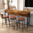 3-Drawer Long Dining Table Set With Power Outlets-685337310-685337304