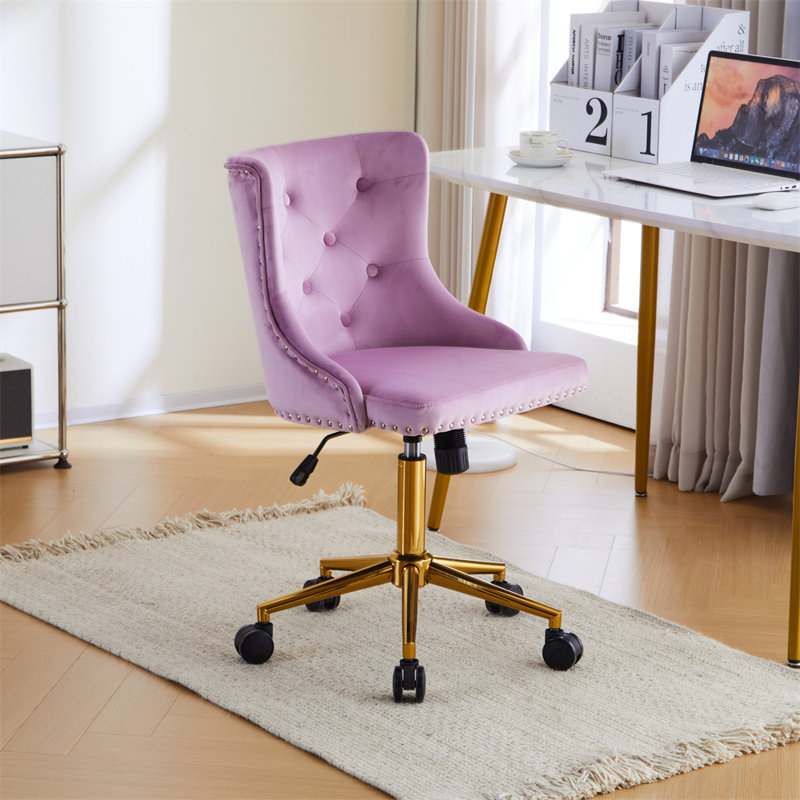 Matthias Task Chair Office Chairs Makeup chair, Gold, Purple