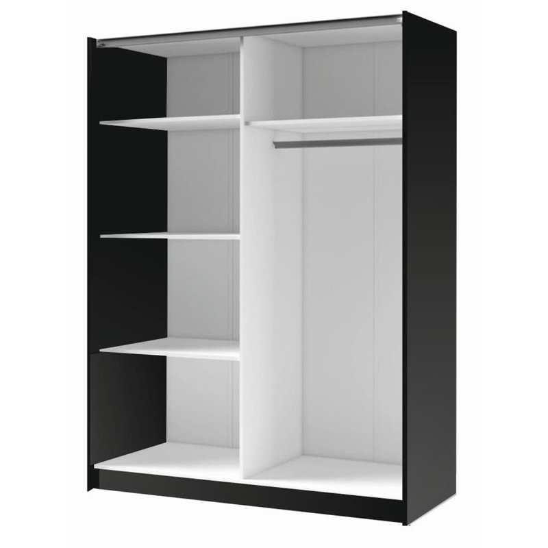 Baydero 2 Door Manufactured Wood Wardrobe, Natural/Black