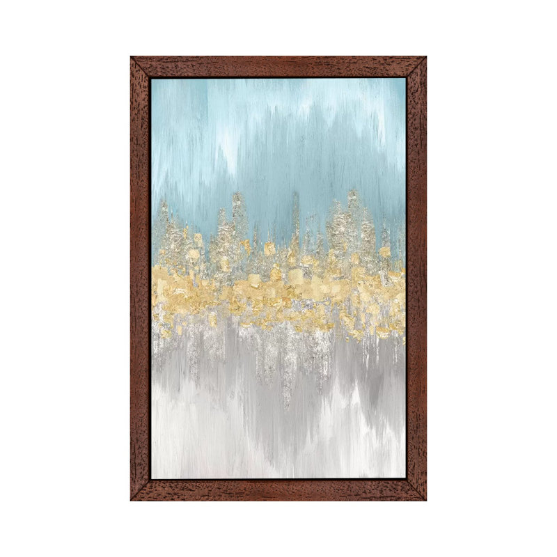 Neutral Wave Lengths II by Eva Watts - Print on Canvas, 101.6 cm H x 66.04 cm W, Brown Framed