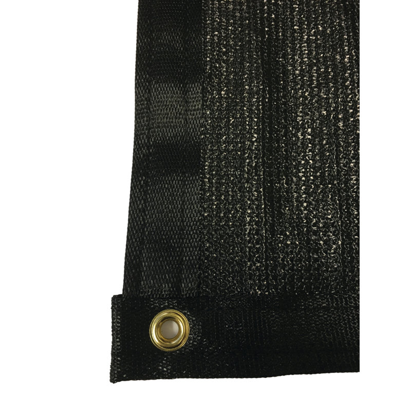 Écran tricoté en tissu d'intimité, H 69,6 po x l 96 po x P 0,5 po, Noir