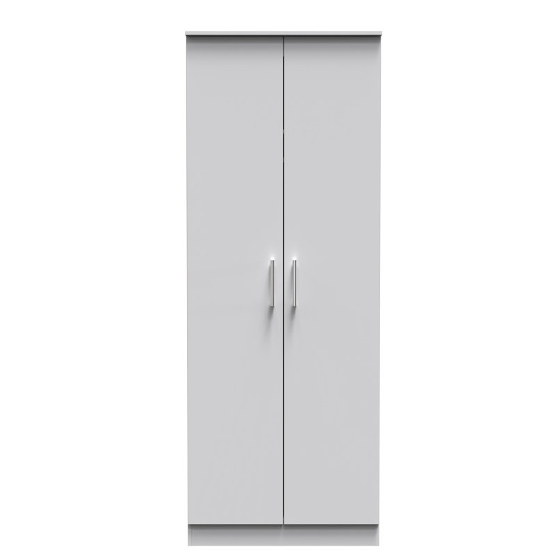 Fully Assembled Devon 2 Door Wardrobe, Grey