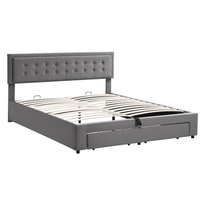 Upholstered ottoman bed velvet
