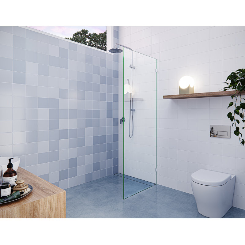 Vela 28 in. x 78 in. Fully Frameless Single Fixed Shower Panel, Polished Chrome