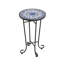 Table d'appoint de patio, bleu et noir
