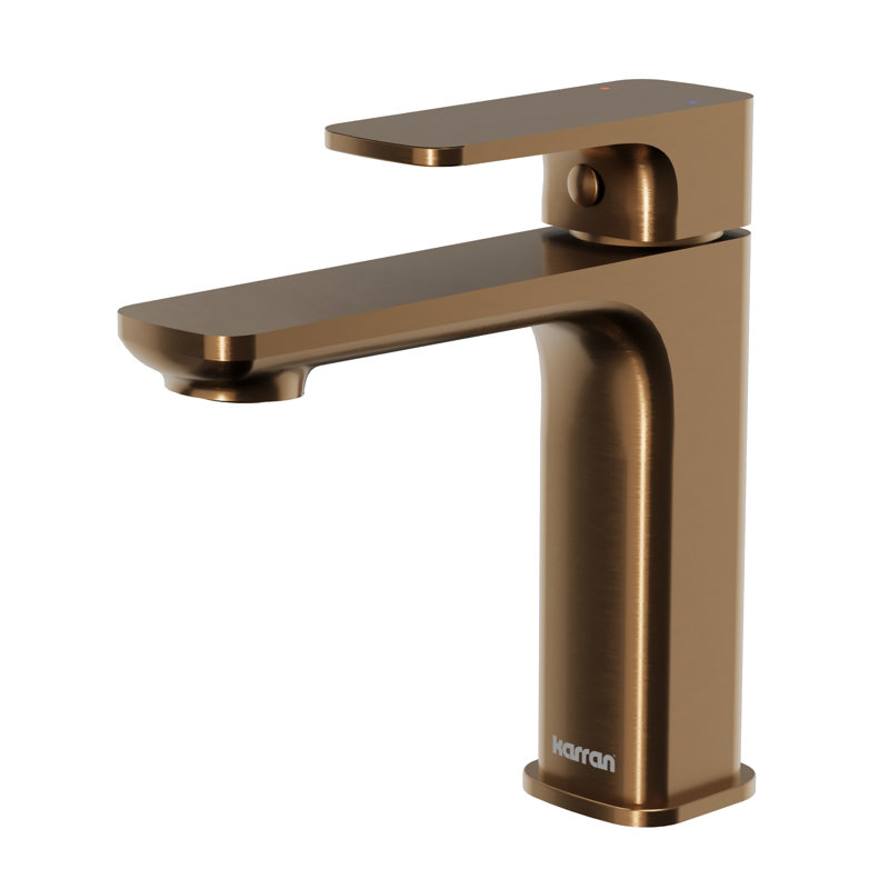 Venda Single-Hole Single-handle Bathroom Faucet with Drain Assembly, Brushed Copper