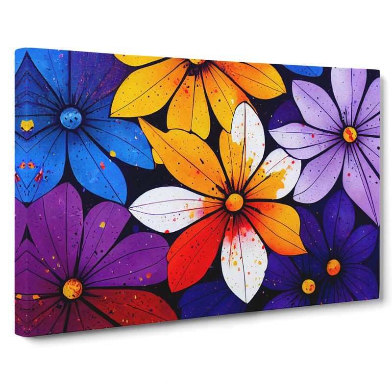 Wonderful Flower Splash Abstract - Wrapped Canvas, 50cm H x 76cm W x 3cm D