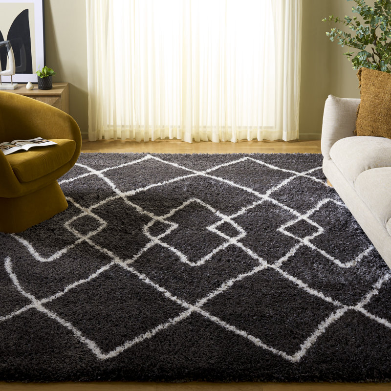 Tapis charbon/ivoire Casperson, Rectangle 8 pi x 10 pi