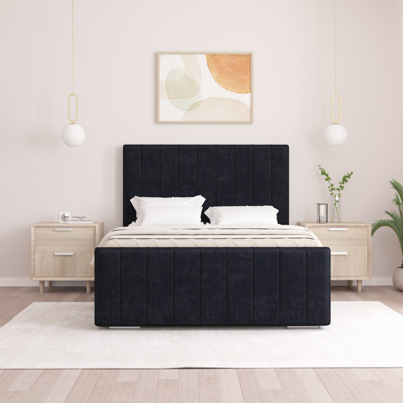 Scarlette Upholstered Bed Frame, Black, Single (3')