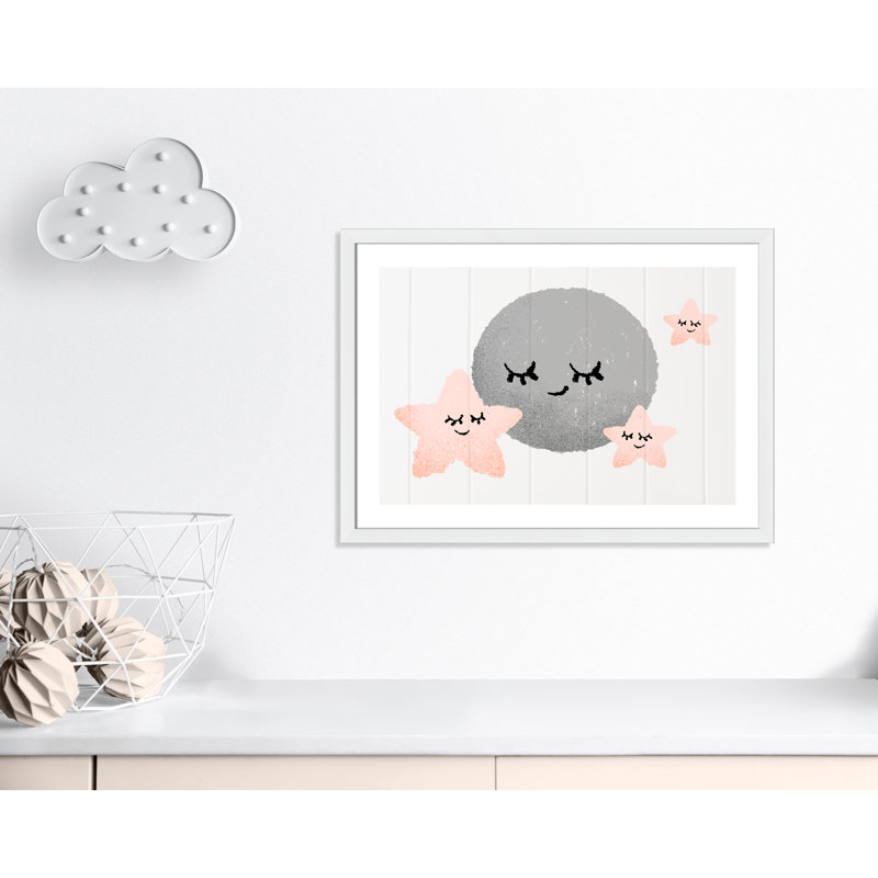 Décoration murale 2 enfants sleepy timey, H 24,5 po x l 34,5 po x P 0,63, Cadre blanc