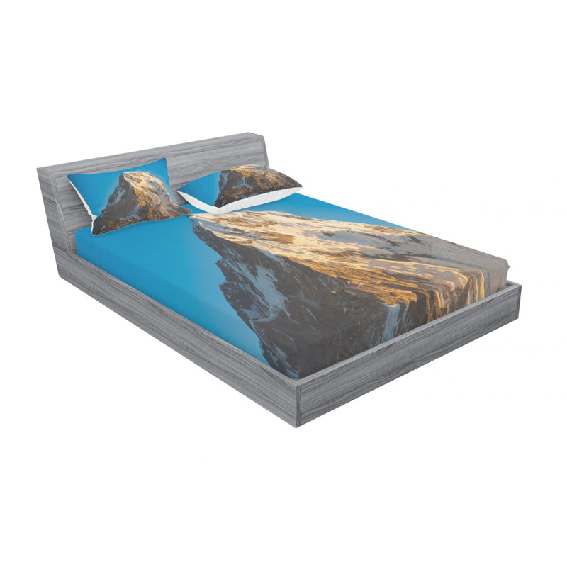 Ensemble de draps panoramique Himalayas au Népal, Taies d'oreiller pour grand lit