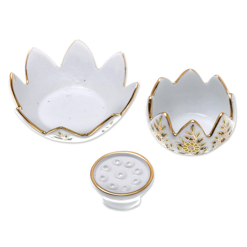 Ensemble de porte-votives en porcelaine 3 pièces Amedio