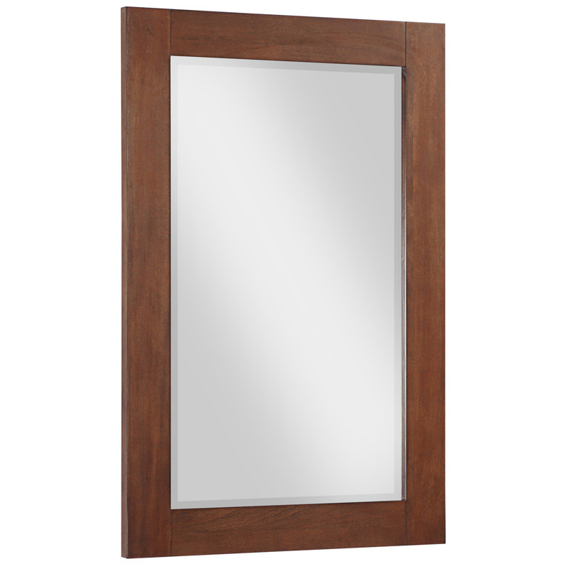 Miroir de salle de bain Kleier, 36 po x 24 po, Noyer