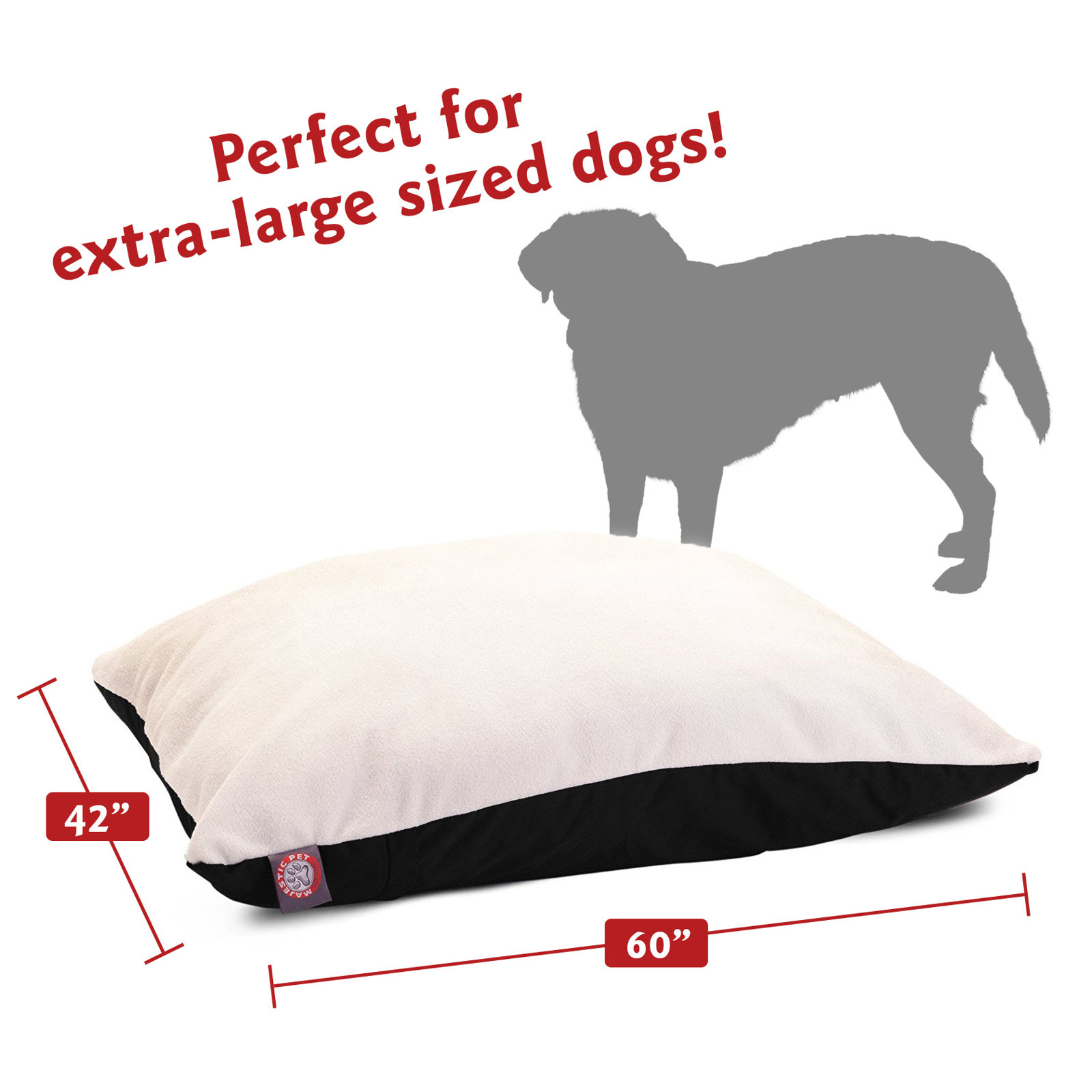 Rory Classic Pet Bed, Black, Extra Large 