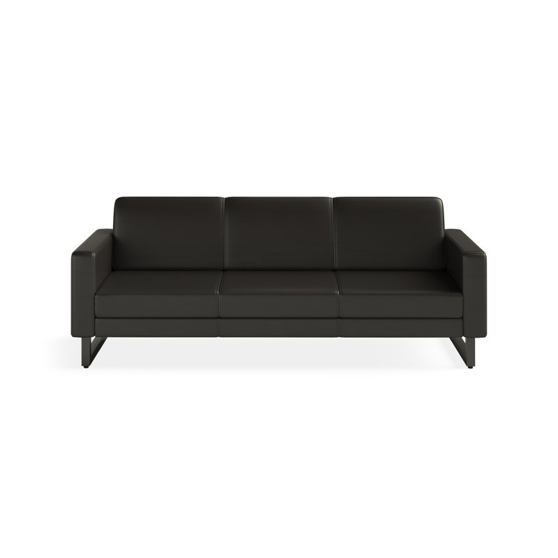 Canapé Mirella, Cuir noir, Noir