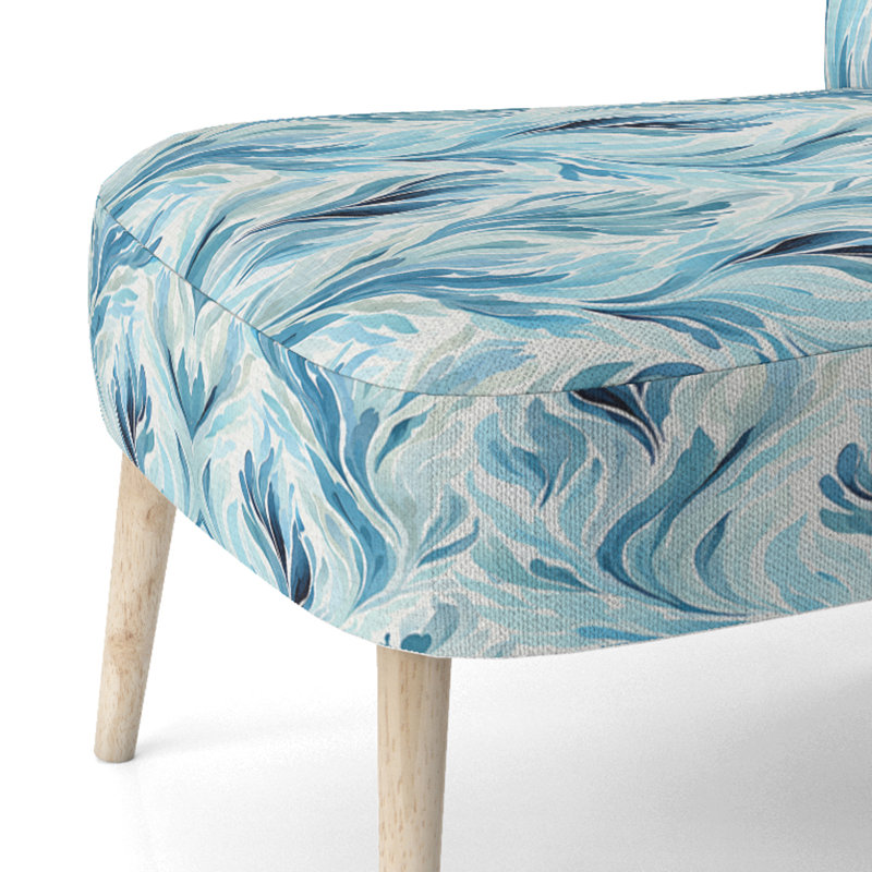 Chaise d'appoint d'appoint vintage en velours bleu et blanc Ikat Breeze II