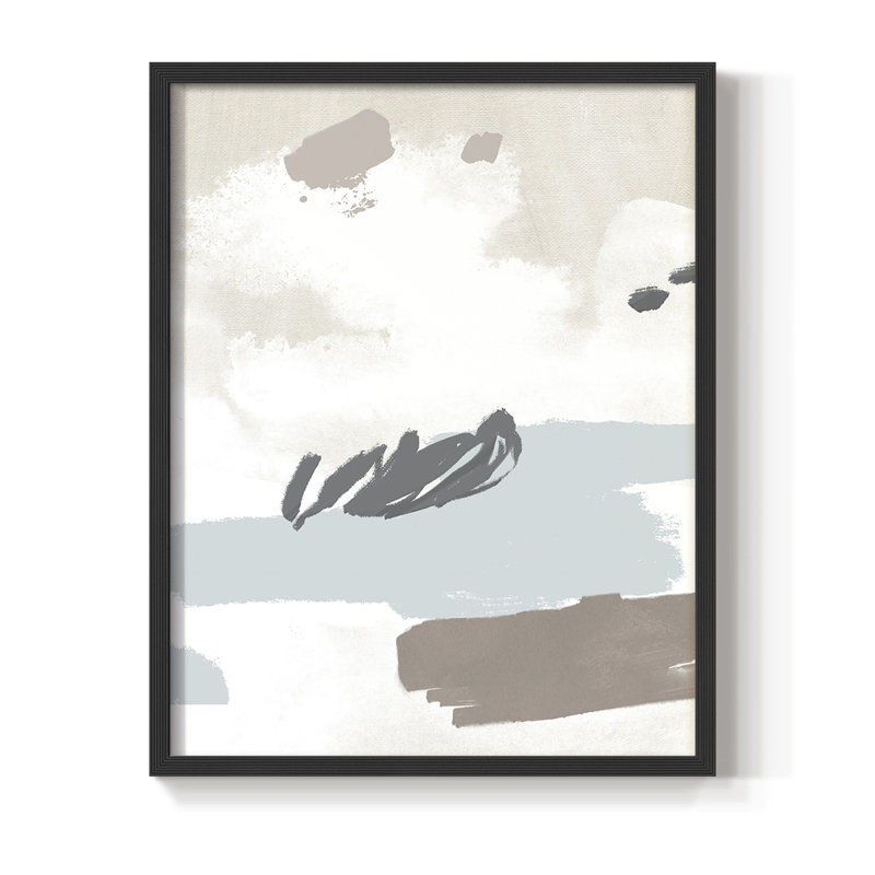 «Neutral Wash II», reproduction encadrée - bois massif, Noir, H 20 po x l 16 po
