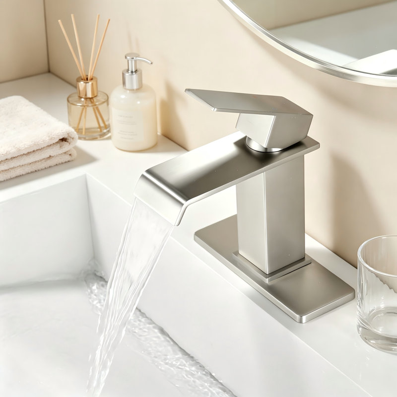 Robinet à un trou avec bonde escamotable, Brushed Nickel