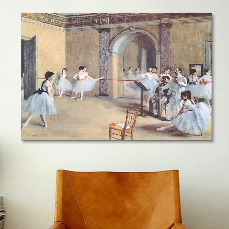 «The Dance Foyer at the Opera» par Edgar Degas, reproduction d'art sur toile, H 26 po x l 40 po x P 1,5 po, Toile tendue