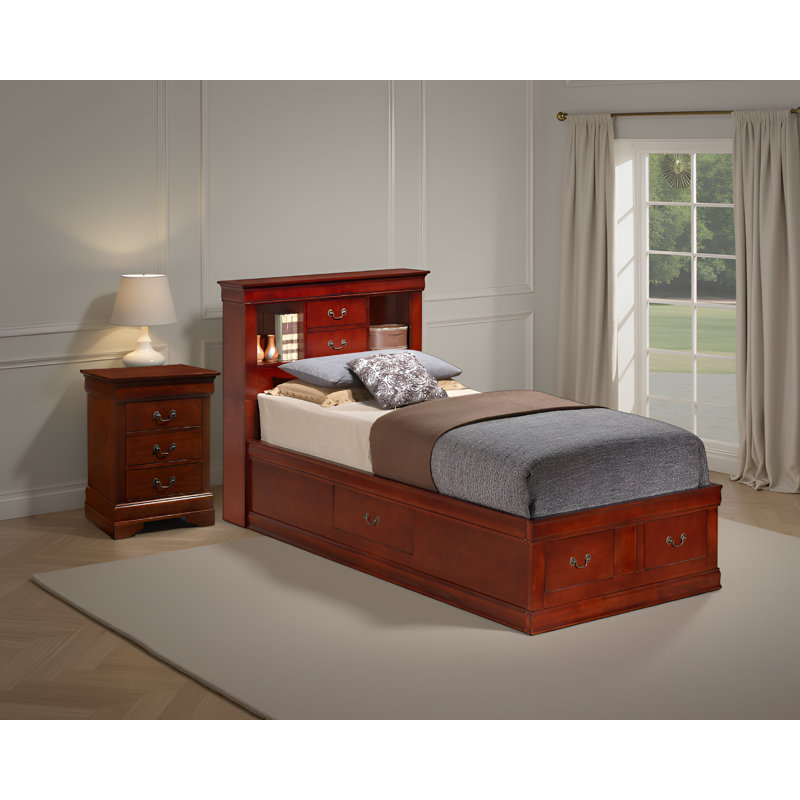 Ensemble de chambre à coucher avec bibliothèque 2 pièces Roskilde Cherry, Cherry, Twin