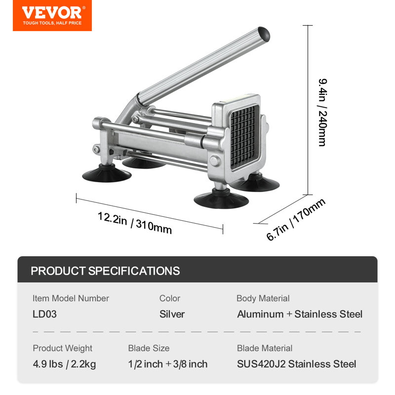 VEVOR Stainless Steel French Fry Cutter